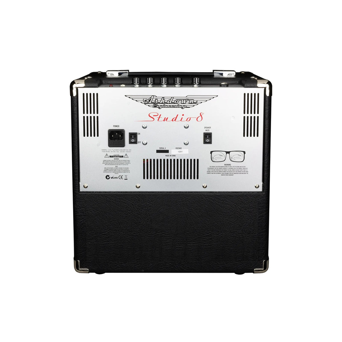 Ashdown Studio 8 30W bass combo amplifier with 8-inch speaker back view