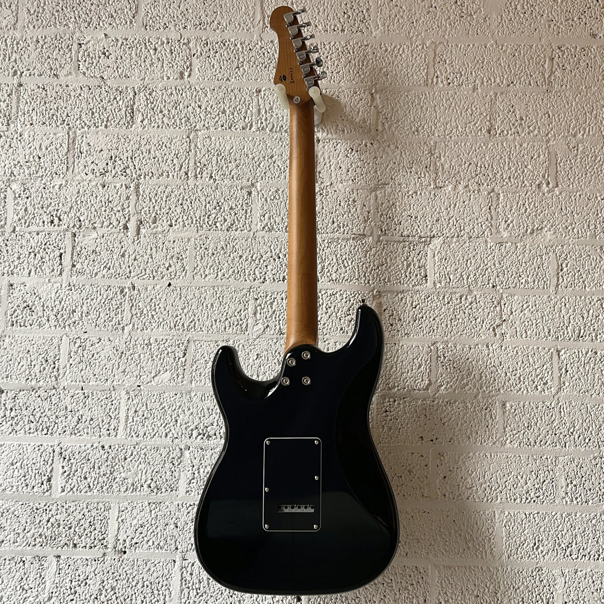 jet js400 electric guitar black rosewood fingerboard hh back view