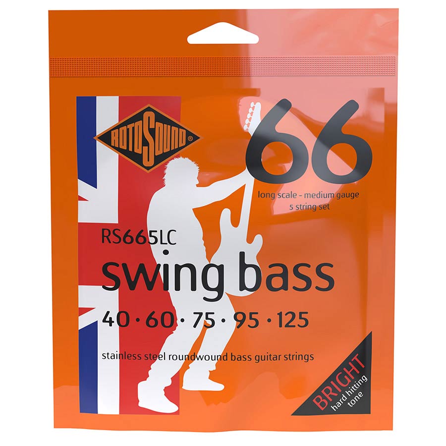 rotosound rs665lc swing bass 66 5-string electric bass strings 40-125