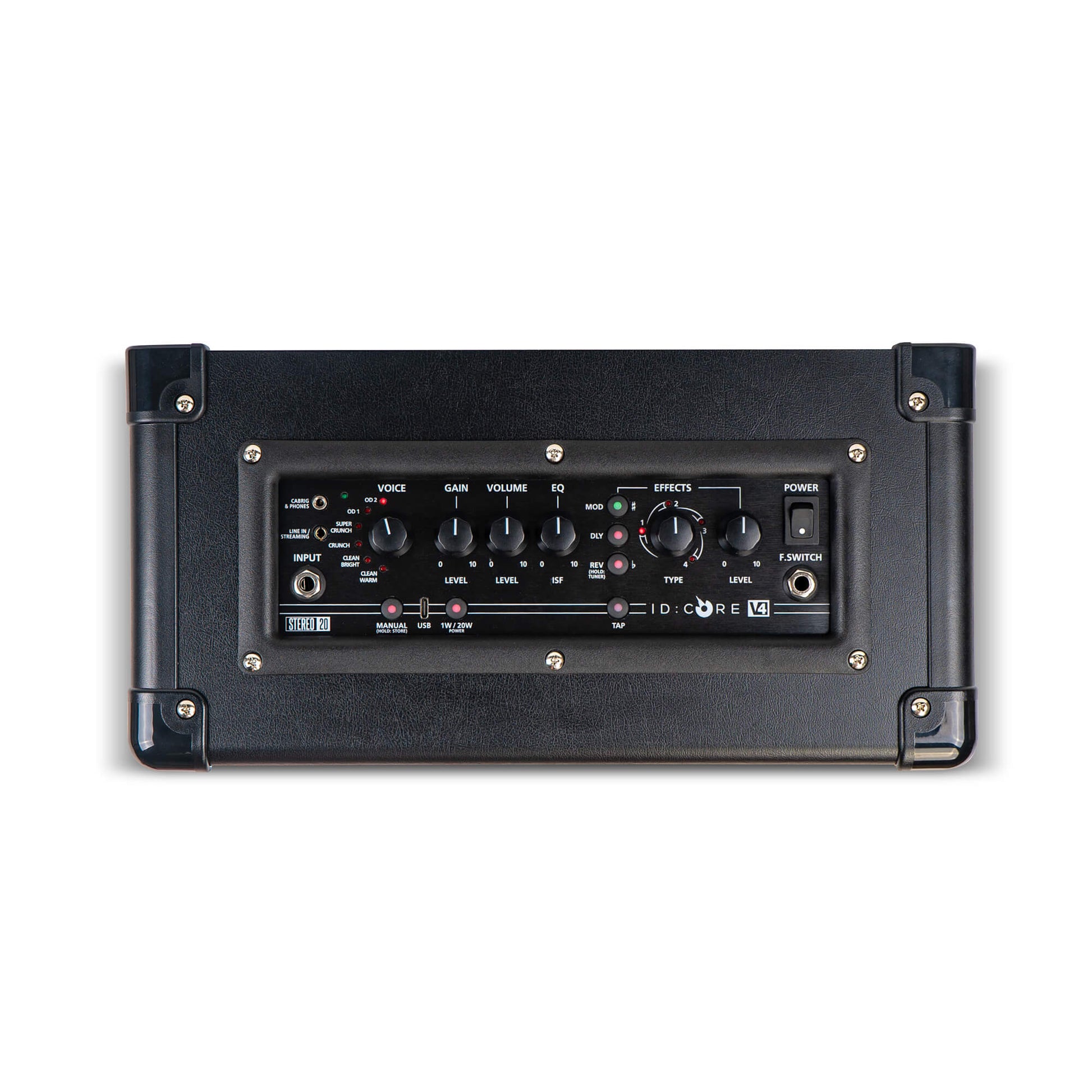 blackstar id core v4 20 guitar amp top view control panel