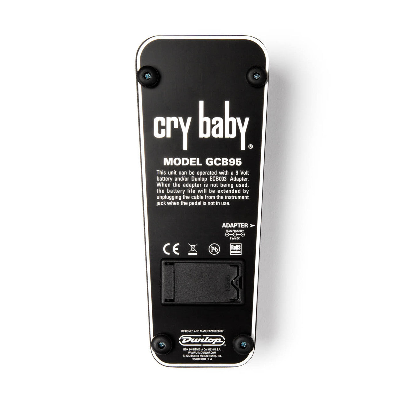 dunlop gcb95 cry baby standard wah back view