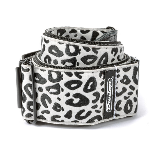 dunlop jacquard ice cat guitar strap coiled