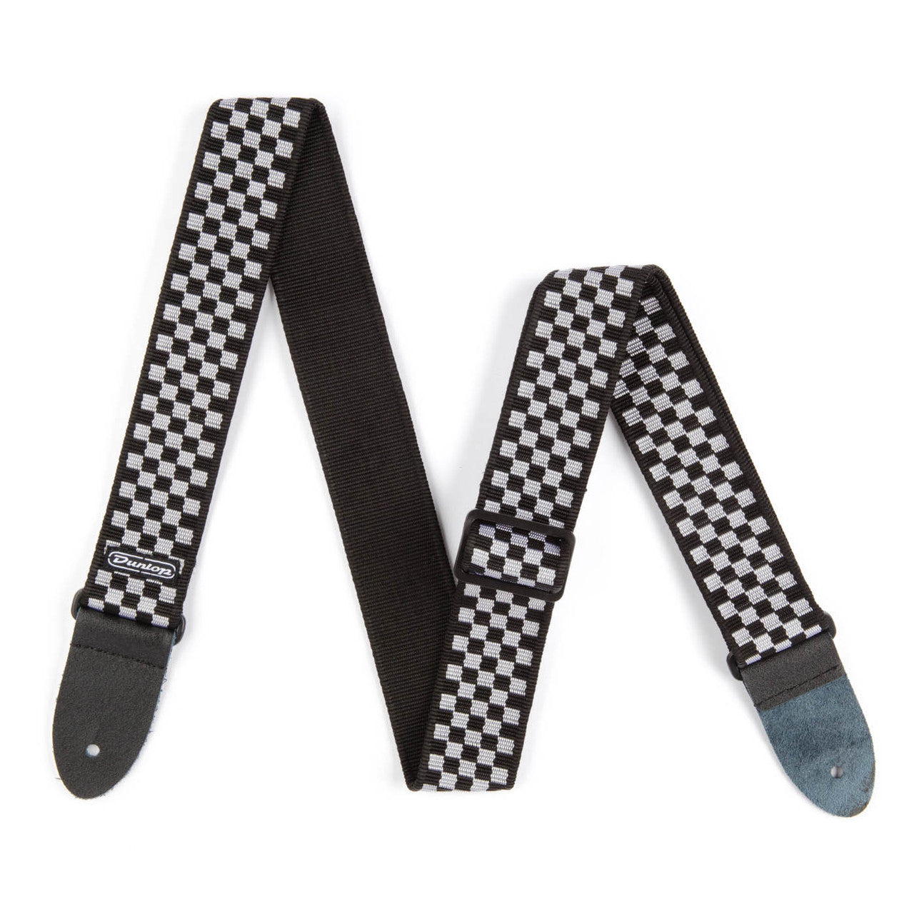 dunlop standard chess board black and white guitar strap