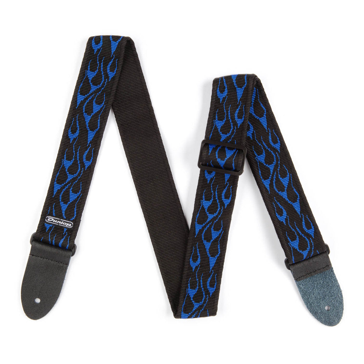 dunlop standard flame blue guitar strap