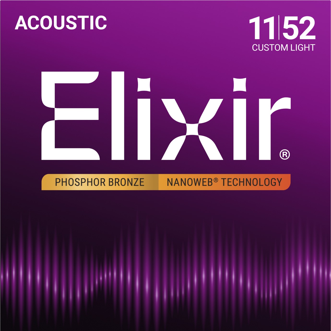 elixir nanoweb phosphor bronze acoustic guitar strings 11-52