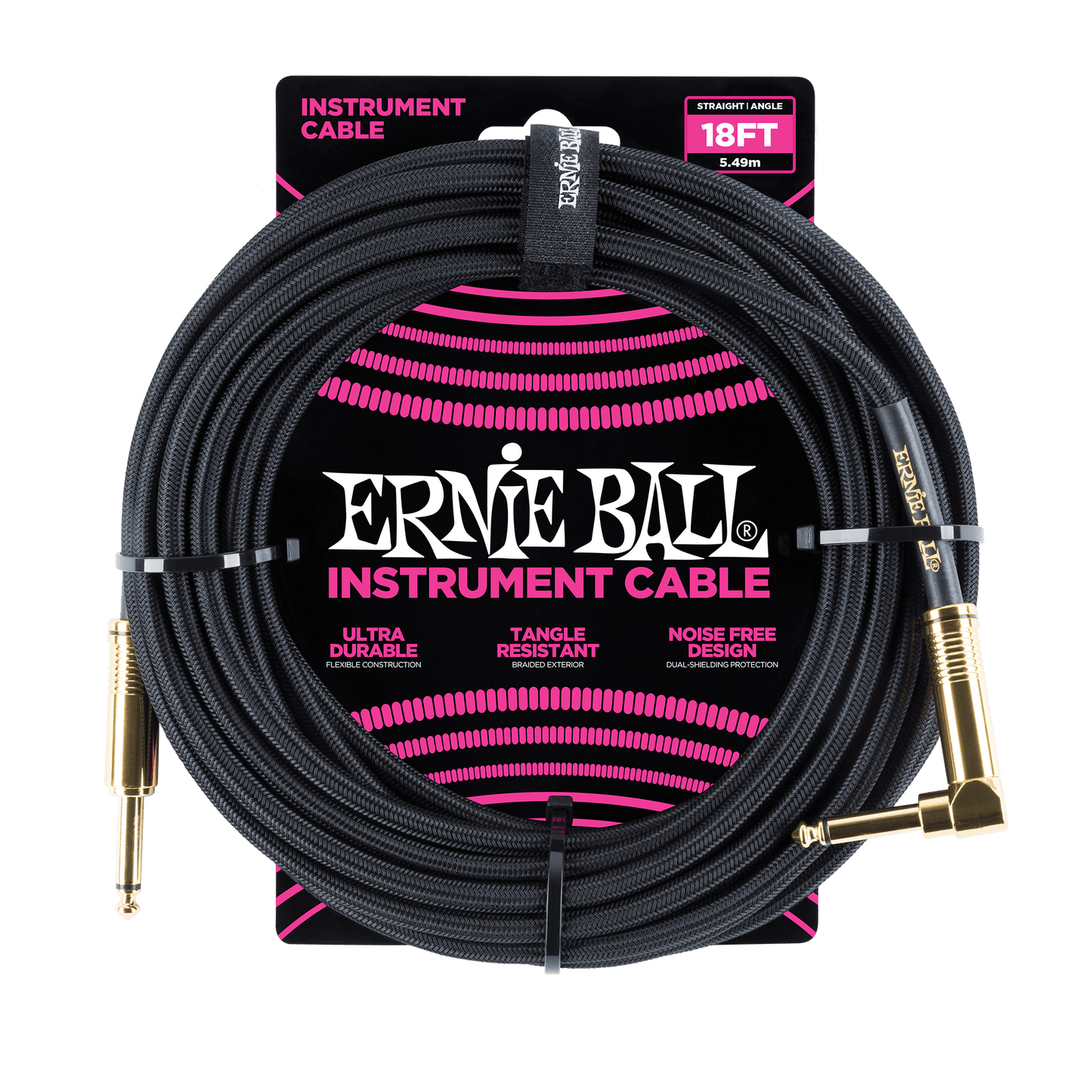 ernie ball 6086 braided cable 5.5m angled straight