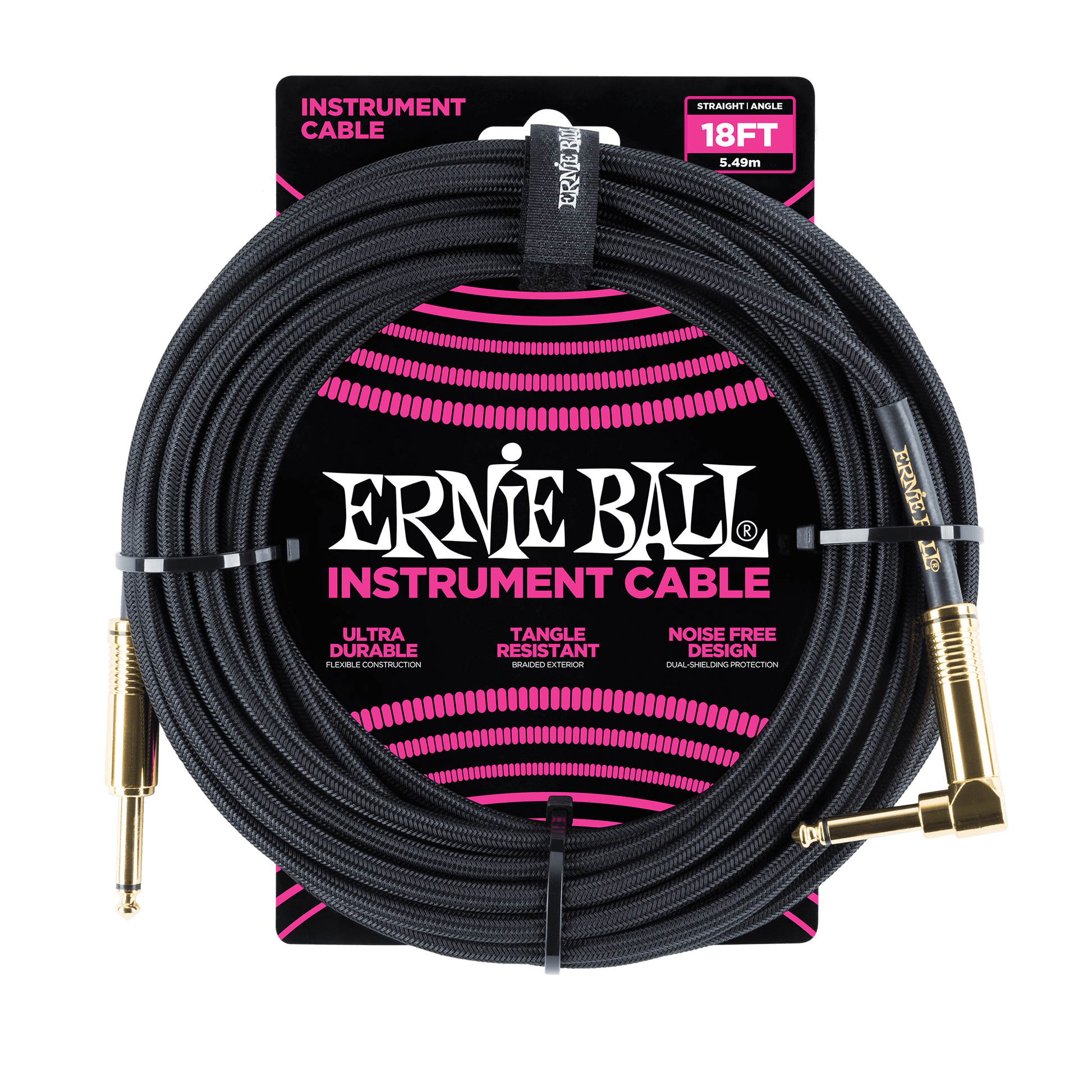 ernie ball 6086 braided cable 5.5m angled straight