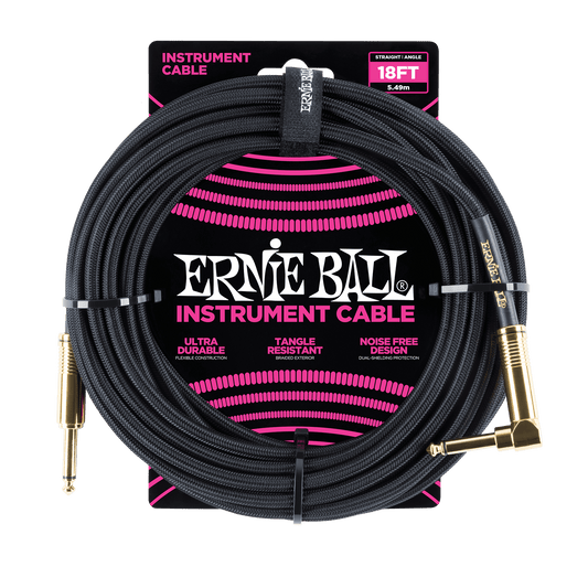 ernie ball 6086 braided cable 5.5m angled straight