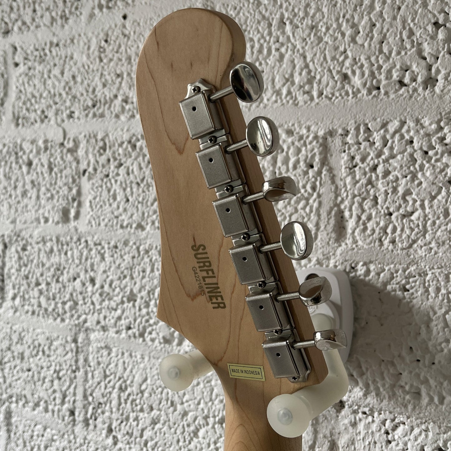 guild surfliner hh electric guitar canyon dusk headstock back view