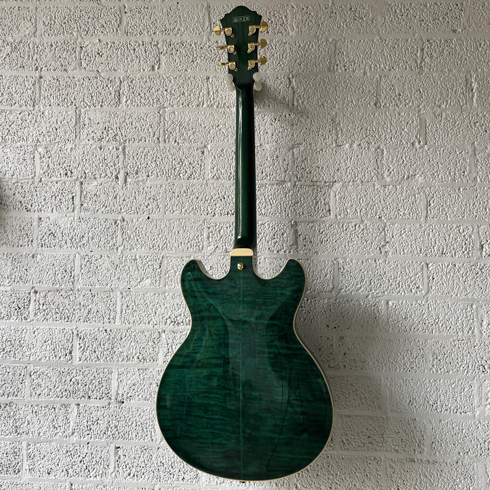 ibanez as93fm transparent moss green semi-hollow electric guitar