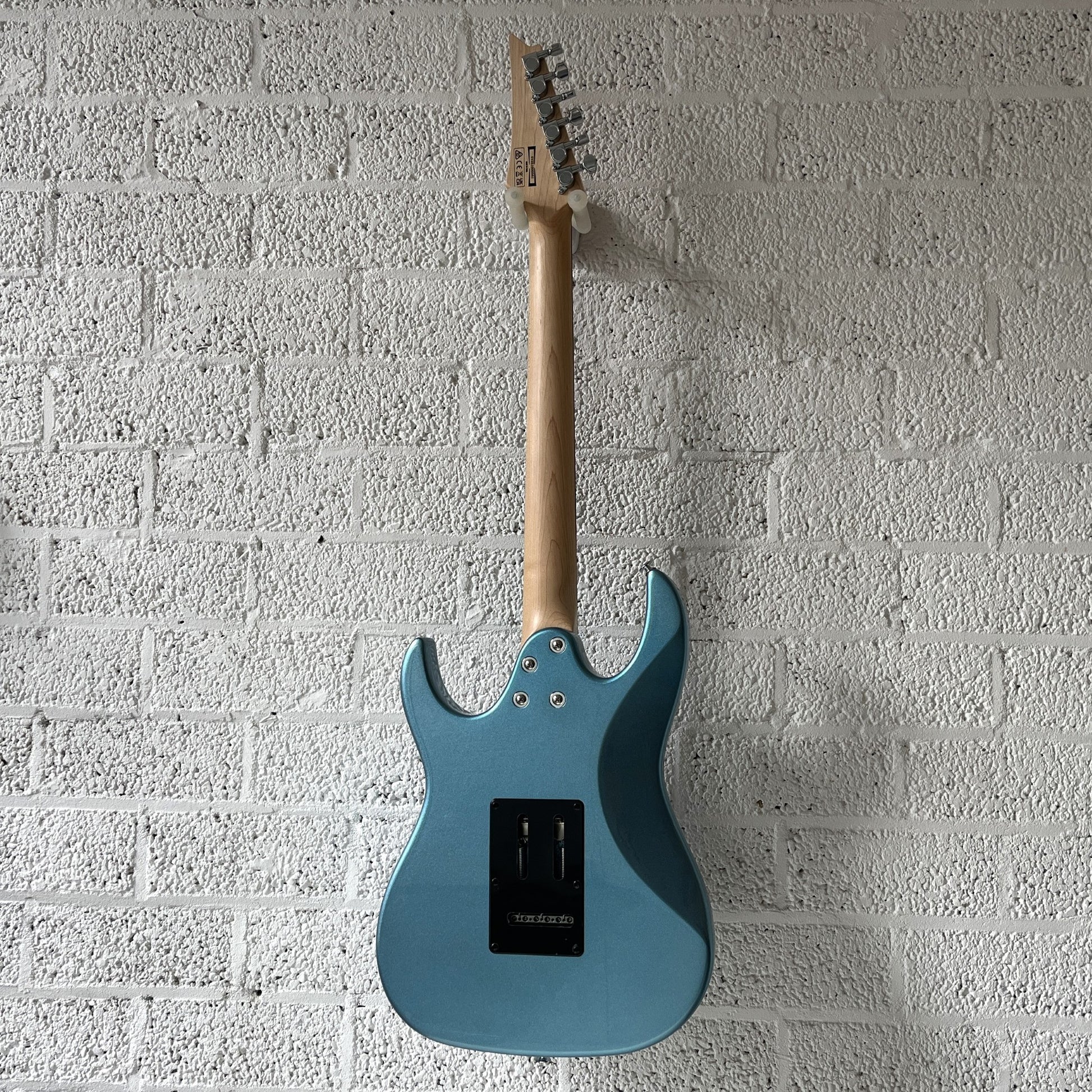 ibanez grx40 metallic light blue electric guitar back view
