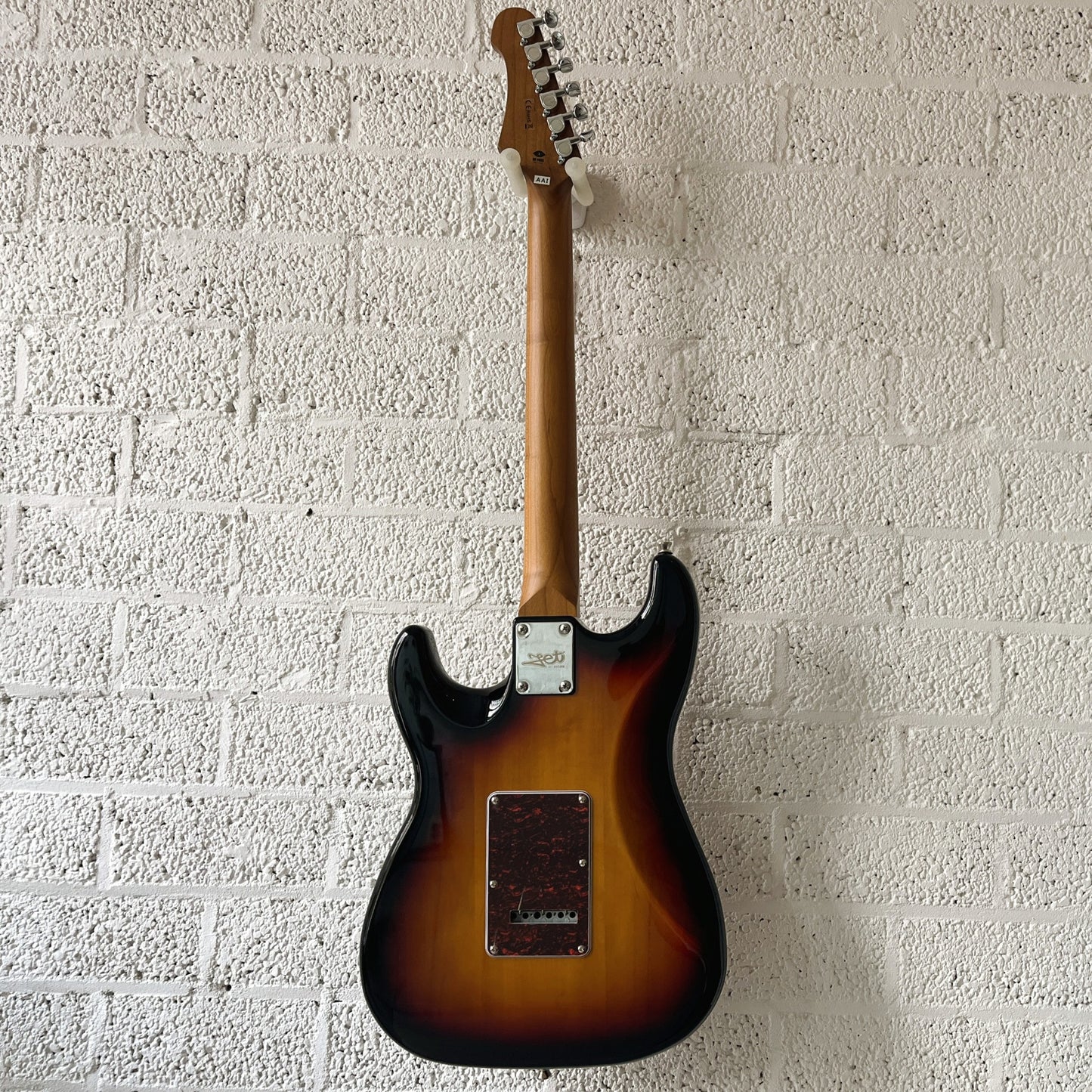 jet js300 electric guitar sunburst back view