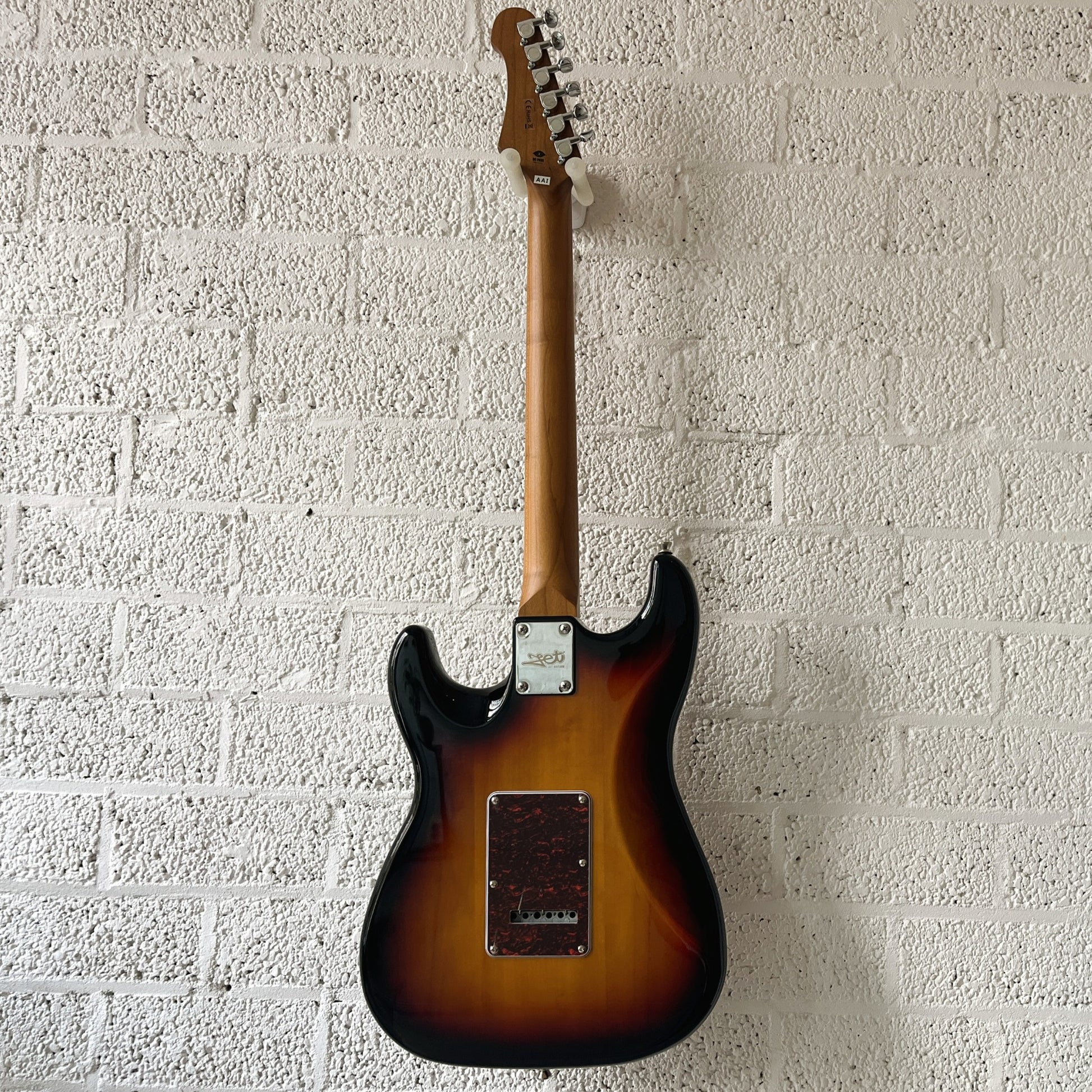 jet js300 electric guitar sunburst back view
