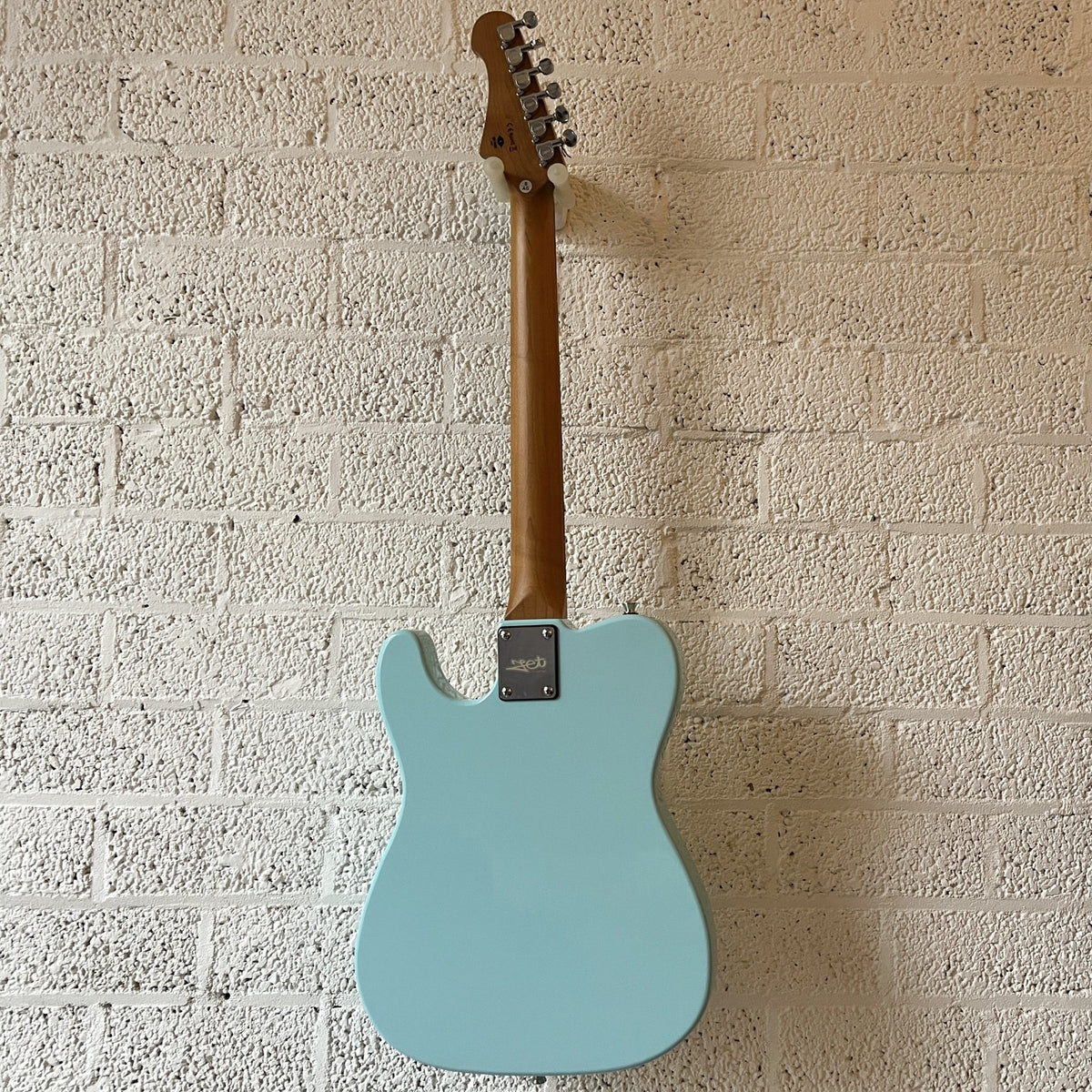 jet jt300 electric guitar blue rosewood fingerboard back view