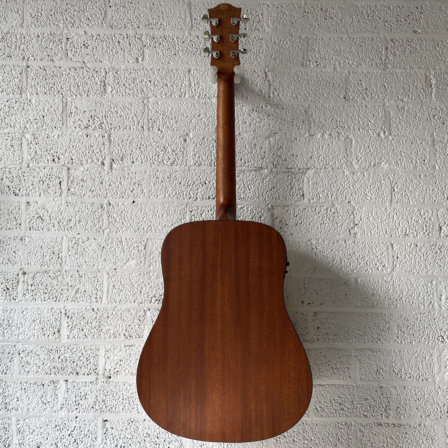 richwood d20e master series handmade dreadnought electro acoustic guitar back view