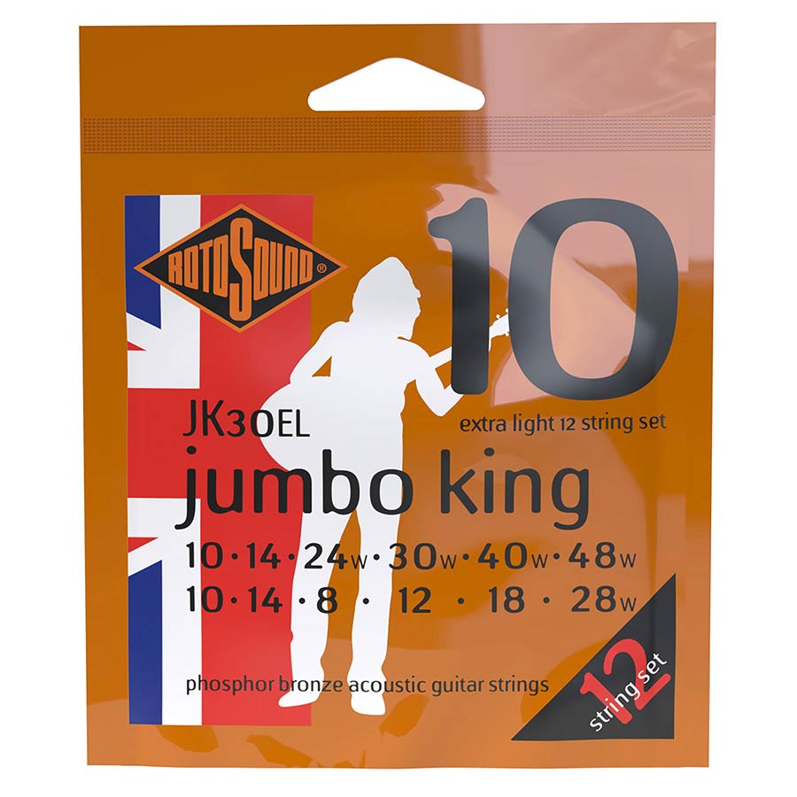 rotosound jk30el phosphor bronze 12-string acoustic guitar strings 10-48
