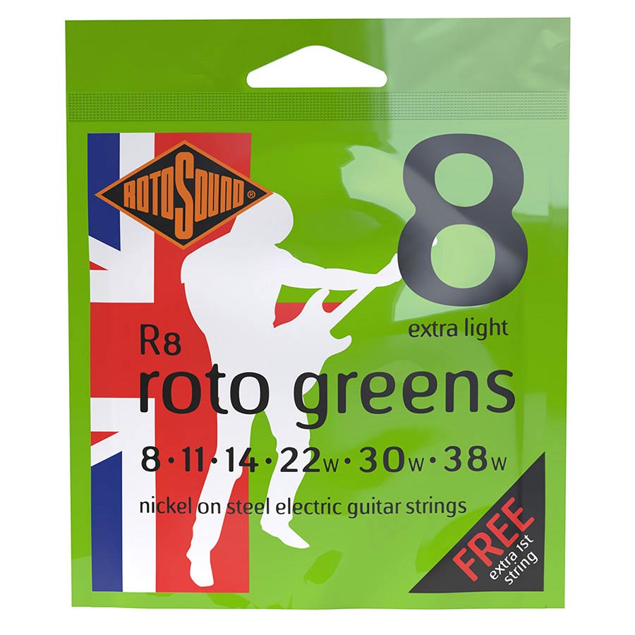 rotosound r8 nickel wound electric guitar strings 8-38