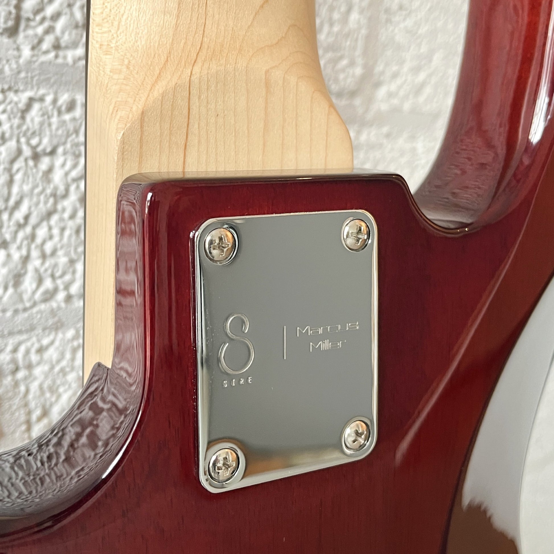 sire marcus miller v3+5 5-string mahogany electric bass neck plate