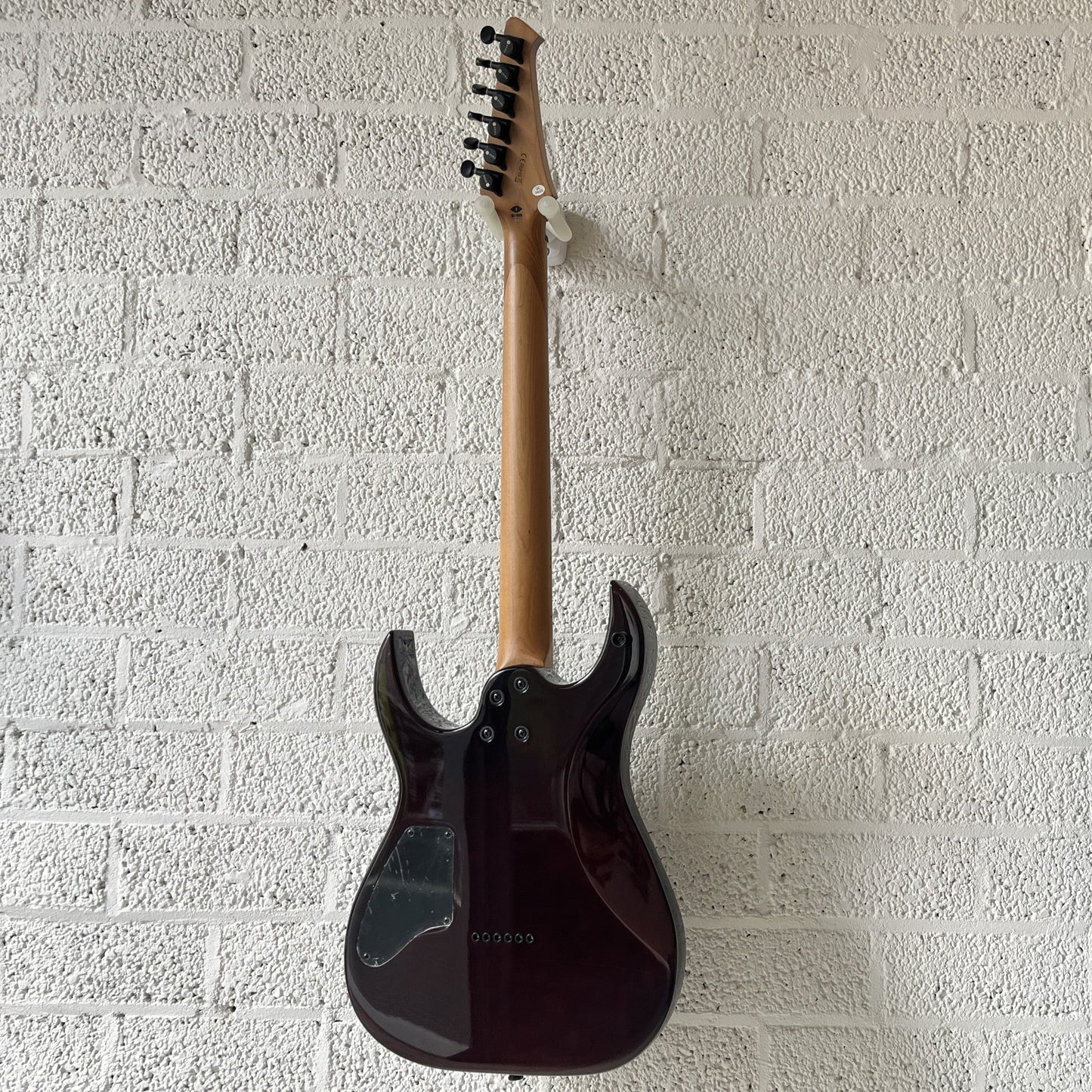 spira s-450 transparent green electric guitar back view
