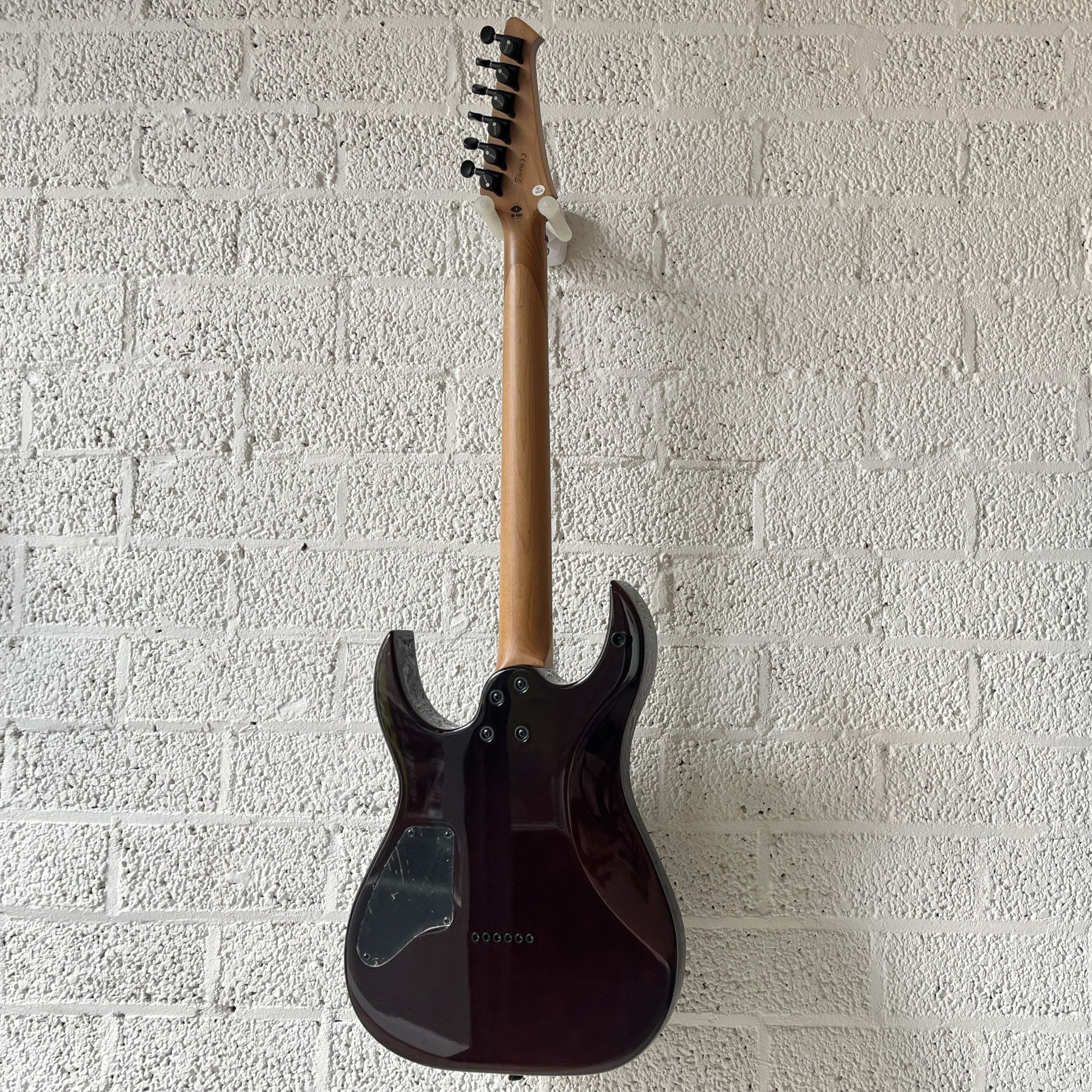 spira s-450 transparent green electric guitar back view
