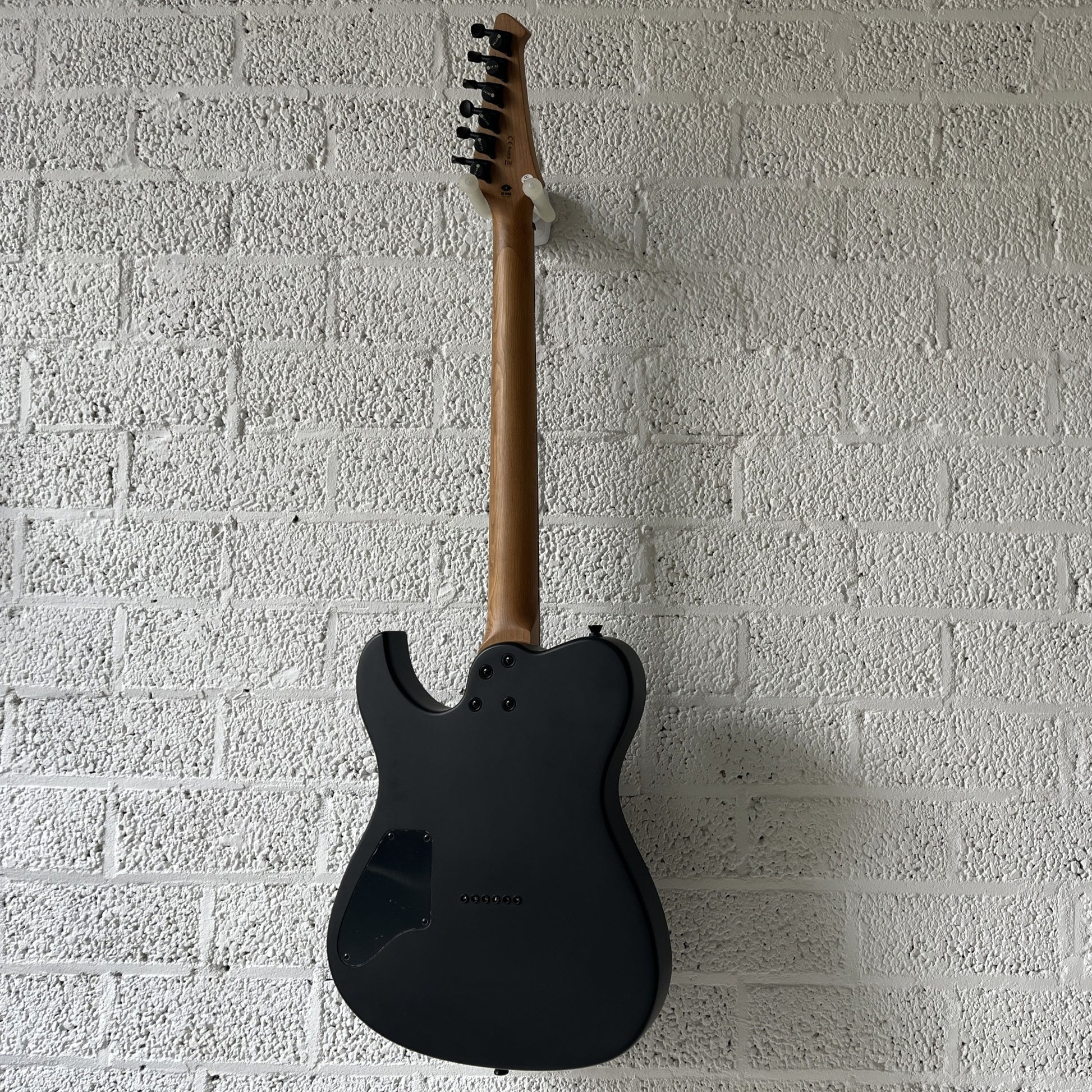 spira t-400 satin black electric guitar back view