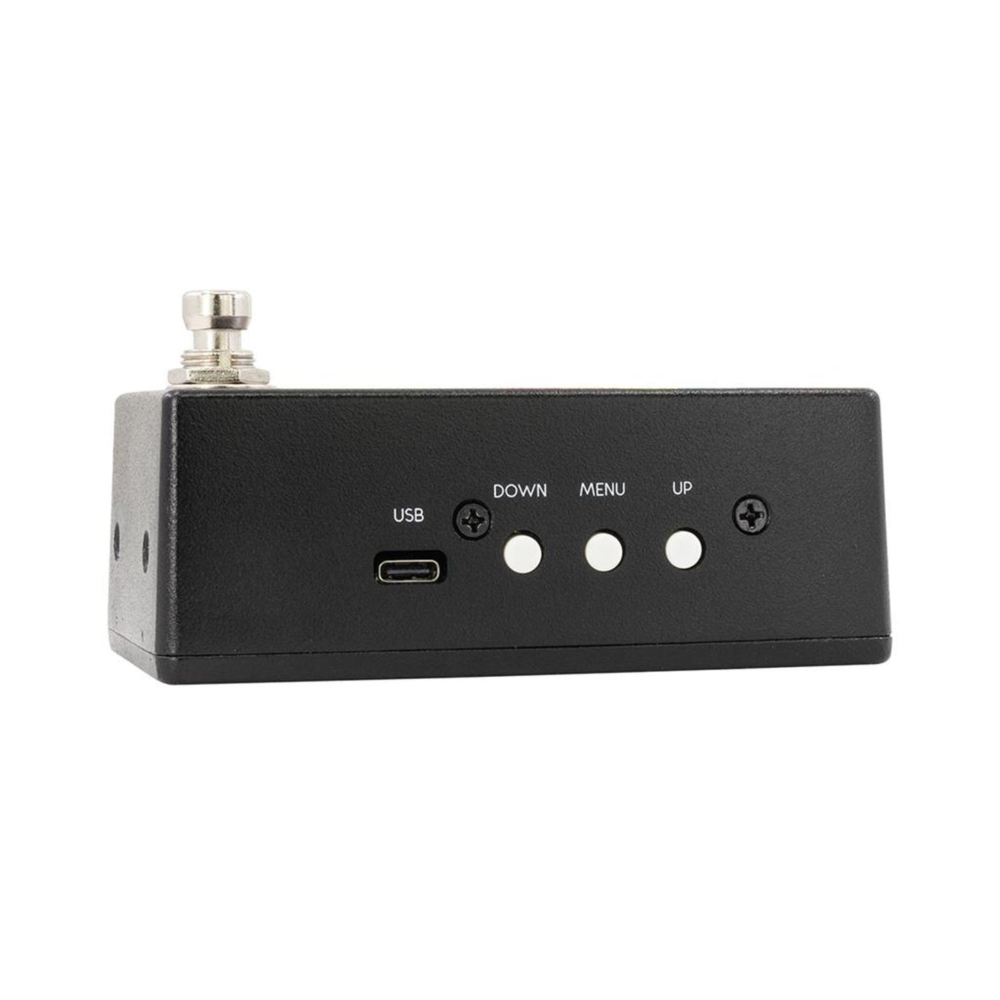 walrus audio canvas tuner pedalboard tuner right side showing menu navigation and usb connection